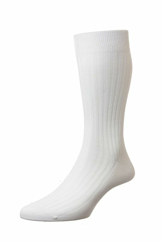 Chaussettes habillées blanches Pantherella