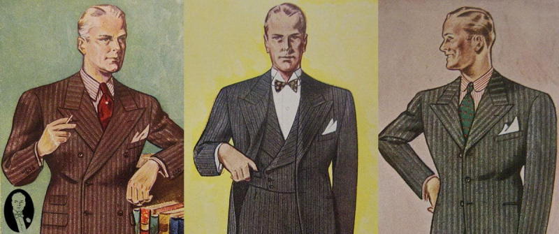 Siluety krycího obleku 1934