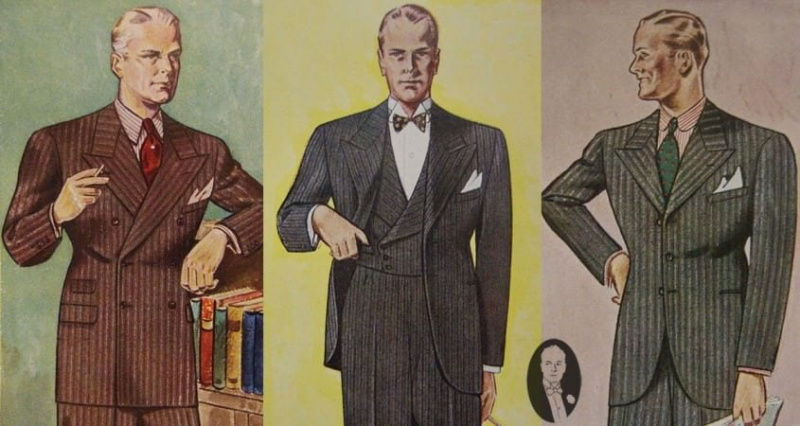 Costume Silhouette en 1934 Gentleman