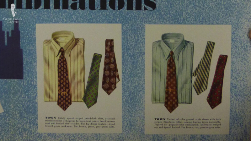 Les cravates des années 1940 sont devenues plus fines et plus courtes.