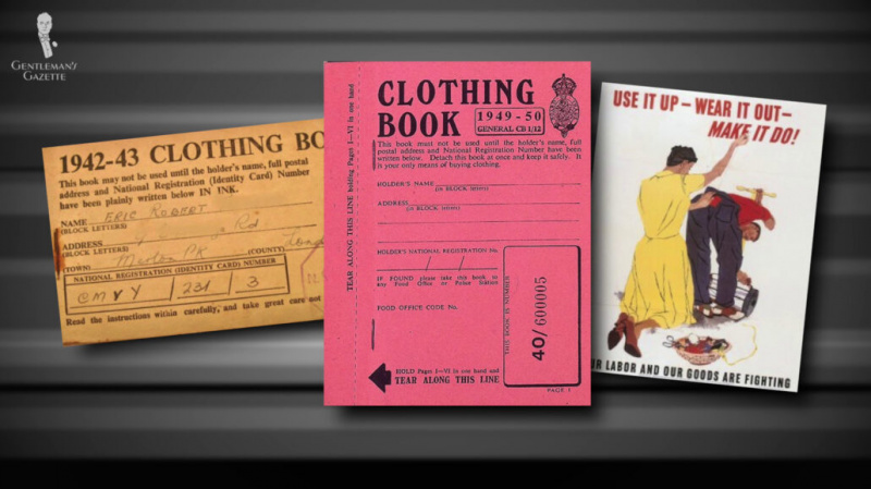 Billets de livre de vêtements dans les années 1940.