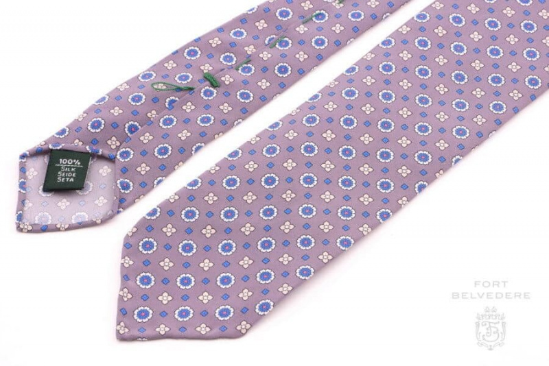 Světle hnědá jaro léto mikrovzorek Foulard 3-fold kravata