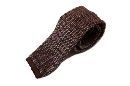 Двобојна плетена кравата у смеђој и беж свили - Форт Белведере