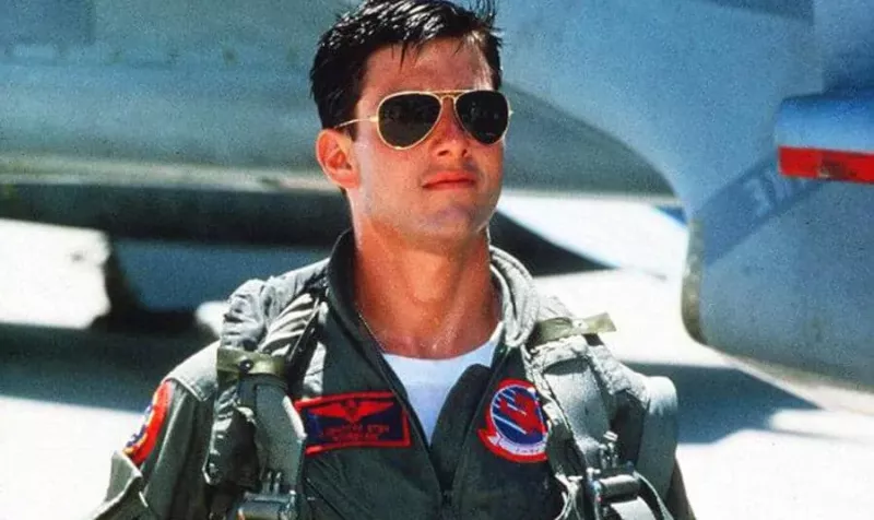 Tom Cruise en aviator dans Top Gun