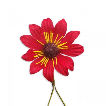 Црвени егзотични карипски цвет на реверу