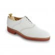 Chaussure de selle en cuir de daim blanc Hobart 3 par Crockett & Jones