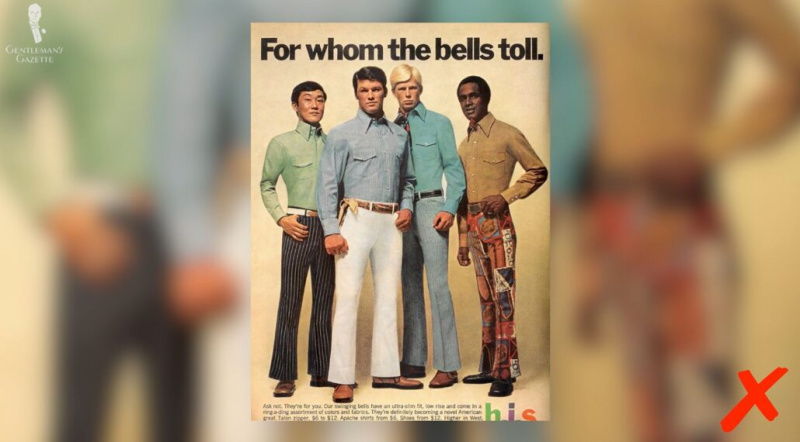 Une publicité des années 1970 montrant le style de cette époque