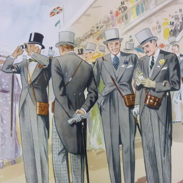 Casacos de cavalheiros-at-Royal-Ascot-in-Morning com botas Balmoral e botas de botão