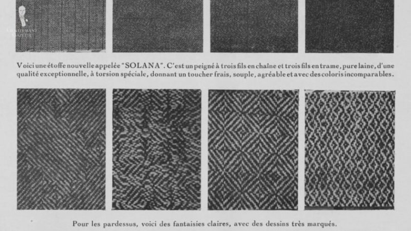 opciones de tela, patrones y colores de la década de 1920