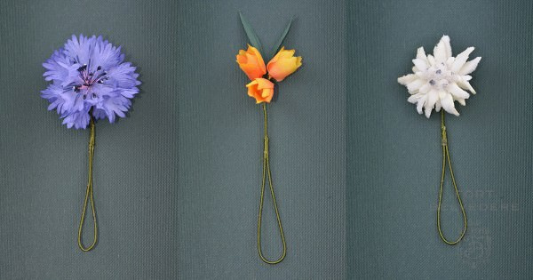 Boutonnières en soie qui ressemblent à de vraies fleurs - elles ne se fanent jamais et voyagent bien