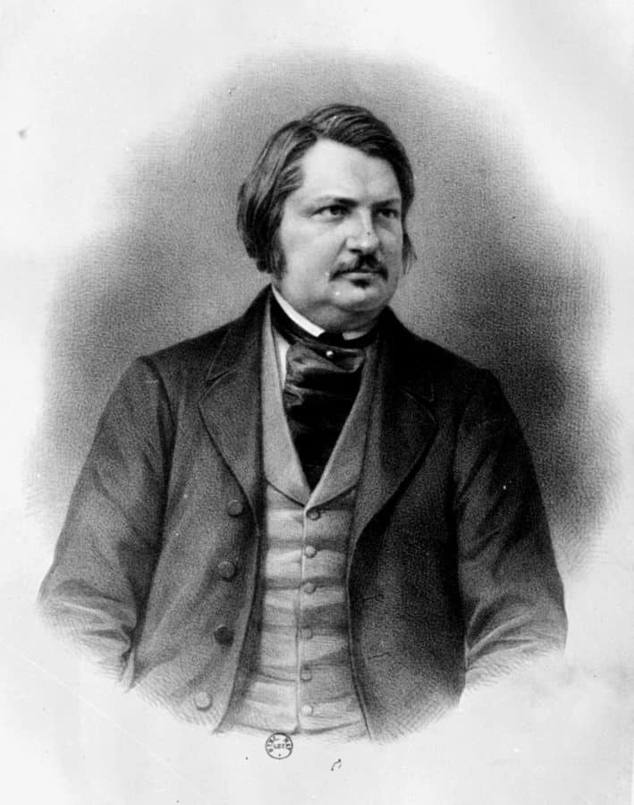 Honoré de Balzac com alfinete em gravata