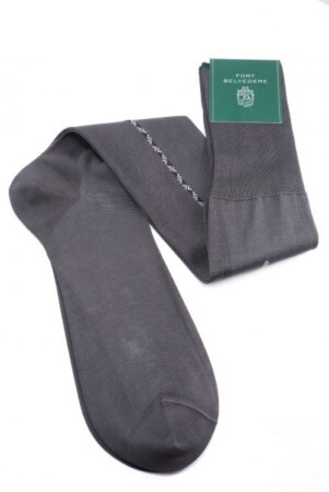 Šedé ponožky se světle šedými a černými hodinami z bavlny - Fort Belvedere
