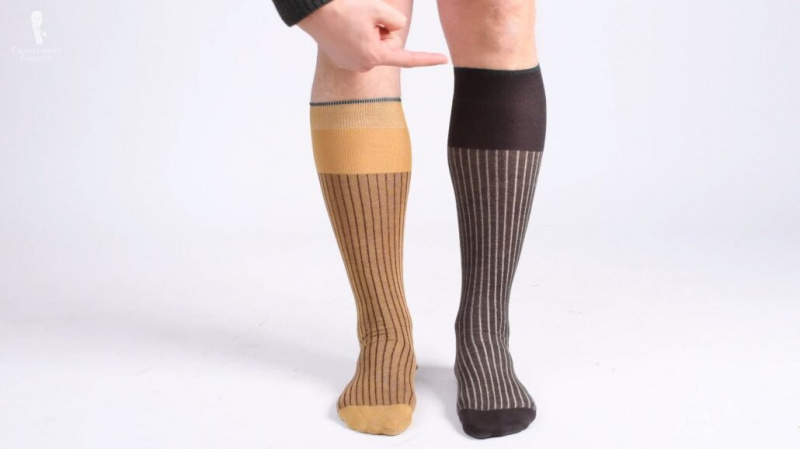 Les chaussettes sur le mollet restent bien en place et sont plus confortables à porter.