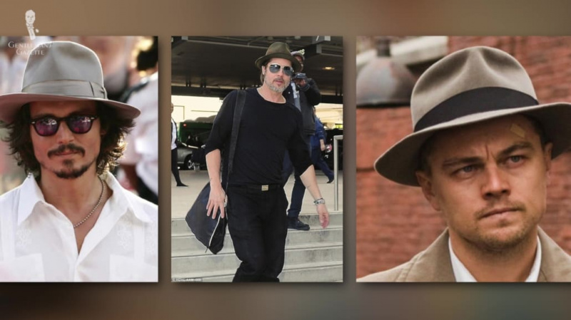 Acteurs hollywoodiens portant des chapeaux Borsalino