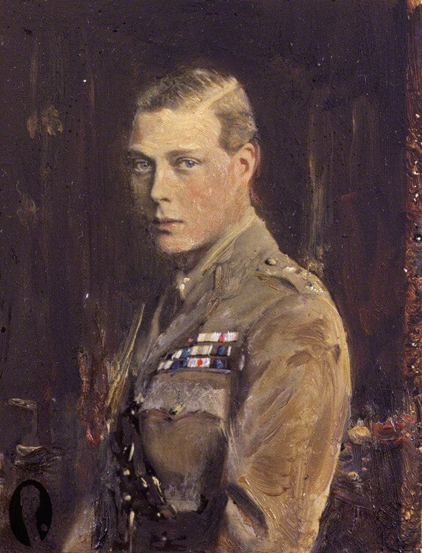 Le jeune prince de Galles en uniforme par Reginald Grenville Eves, huile sur photographie posée à bord, vers 1920