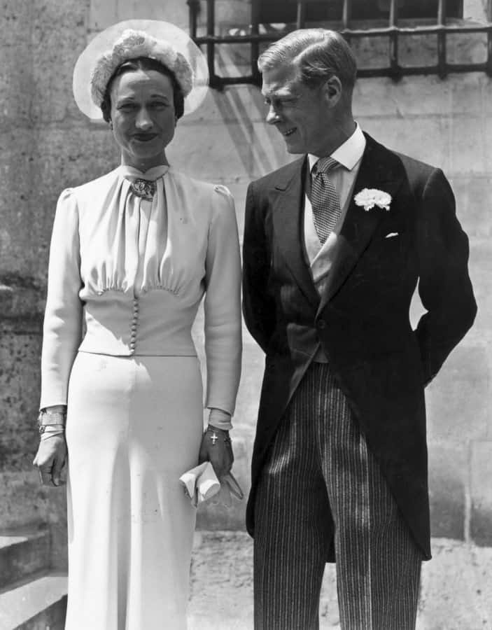 Duc et duchesse de Windsor le jour de leur mariage en robe du matin
