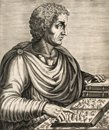 Printti Plinius vanhemmasta roomalaisessa asussa