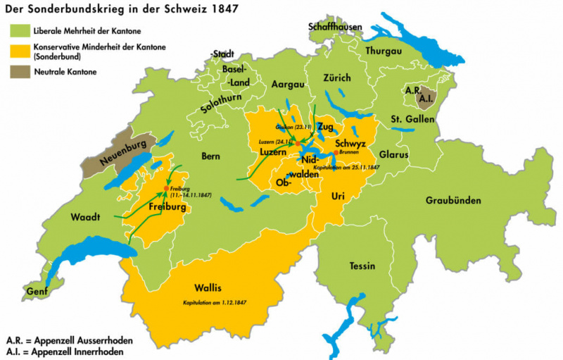 Schaffhausen na švýcarské mapě