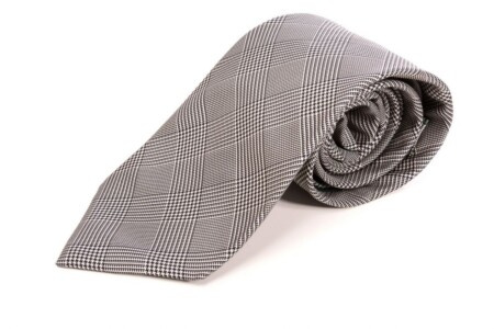 Cravate en soie à carreaux Prince de Galles en noir et blanc - Fort Belvedere