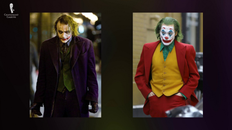 Heath Ledger et Joaquin Phoenix dans le rôle du Joker.