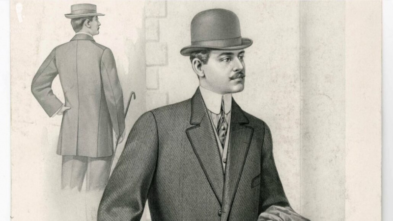 Un gentleman des années 1930 portant un chapeau melon classique