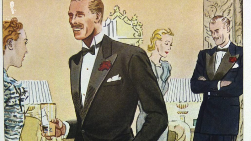 Messieurs des années 1930 dans leur tenue de cravate noire