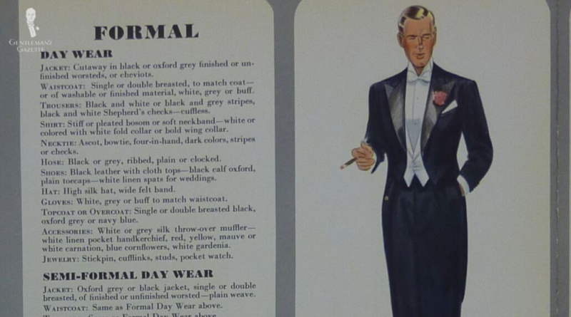 Ilustrace z 30. let 20. století gentlemana v souboru White Tie