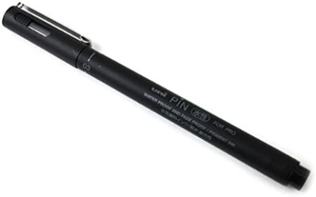 Uni Mitsubishi Pin Pen - 03 Pigment Muste - 0,38 mm - Musta Muste