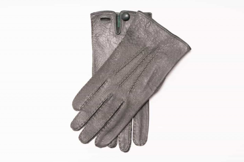 Пеццари рукавице без поставе у сивој боји са дугметом - Форт Белведере