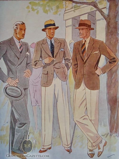 Krémově bílé flanelové kalhoty z 20. let 20. století
