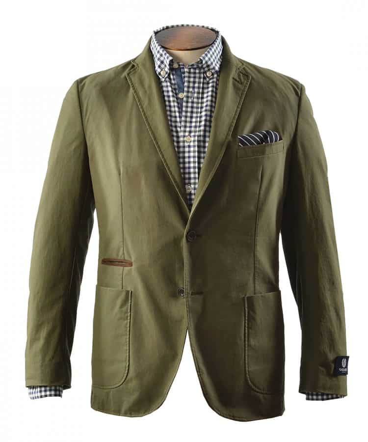 Manteau sport en coton ciré avec poches plaquées