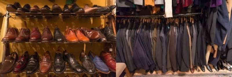 Vintage britské boty, bundy a obleky