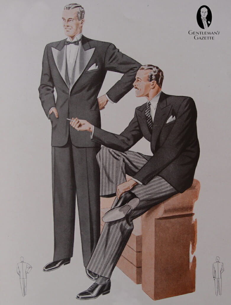 1942 Fashions Allemagne - Smoking à gauche et Poussette Stresemann à droite