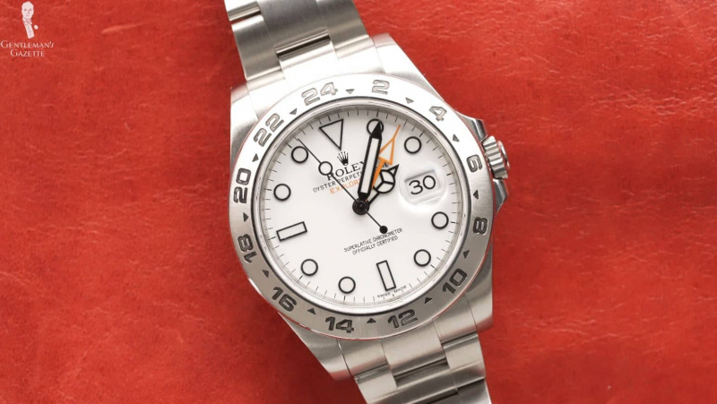 Una ventana de fecha como se muestra en un reloj Rolex