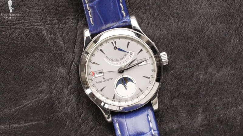 Des détails de calendrier supplémentaires peuvent également être inclus sur une montre, comme ce modèle de Jaeger-LeCoultre.