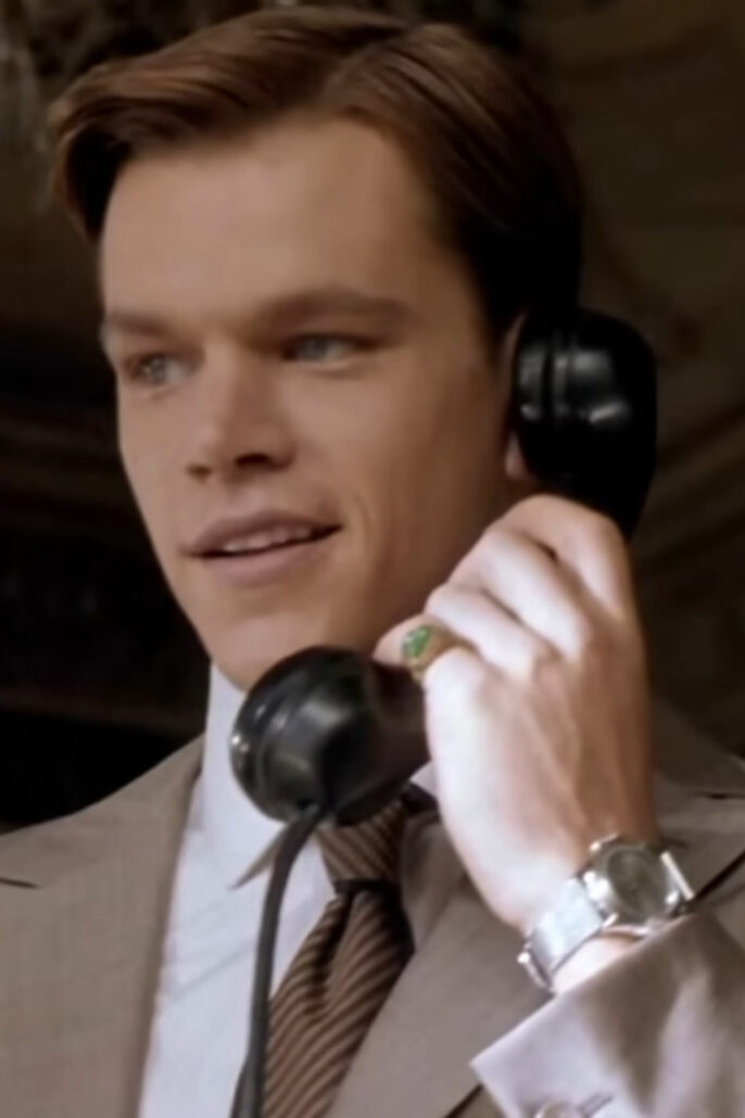 Snímek obrazovky Matta Damona z filmu Talentovaný pan Ripley