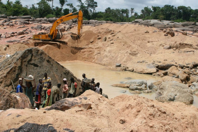 Těžba diamantů v Sierra Leone