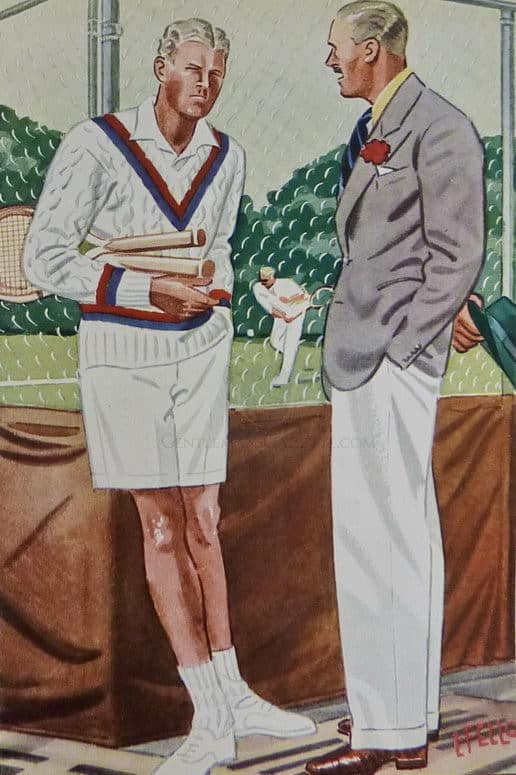 Tennis-Cable-Maille-Col V-Pull-Apparel-Arts-1936