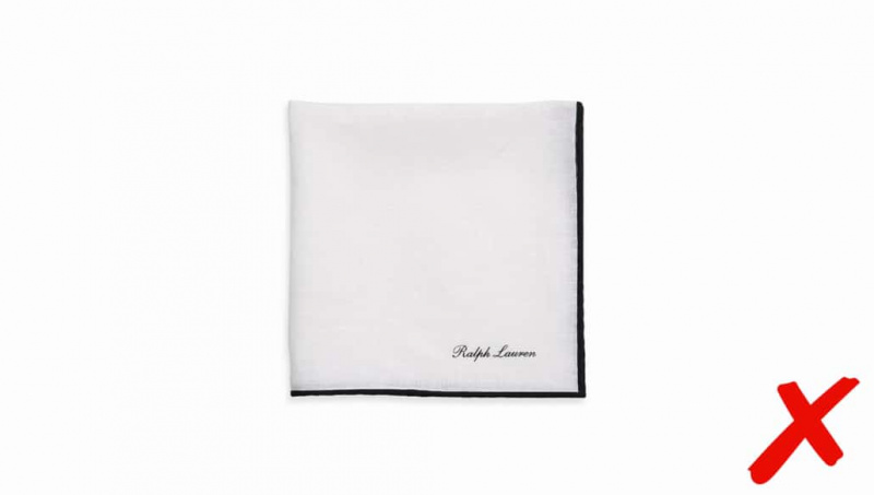 Ralph Lauren Pochette de costume blanche avec logo