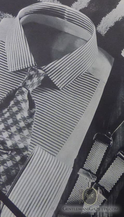 Chemise à plastron à rayures horizontales 1936