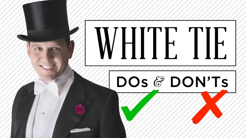Baltas kaklaraištis, ką daryti ir ko negalima – frakas ir visas paveikslų vadovas