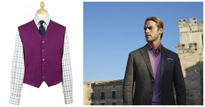 Deux exemples de tricot violet