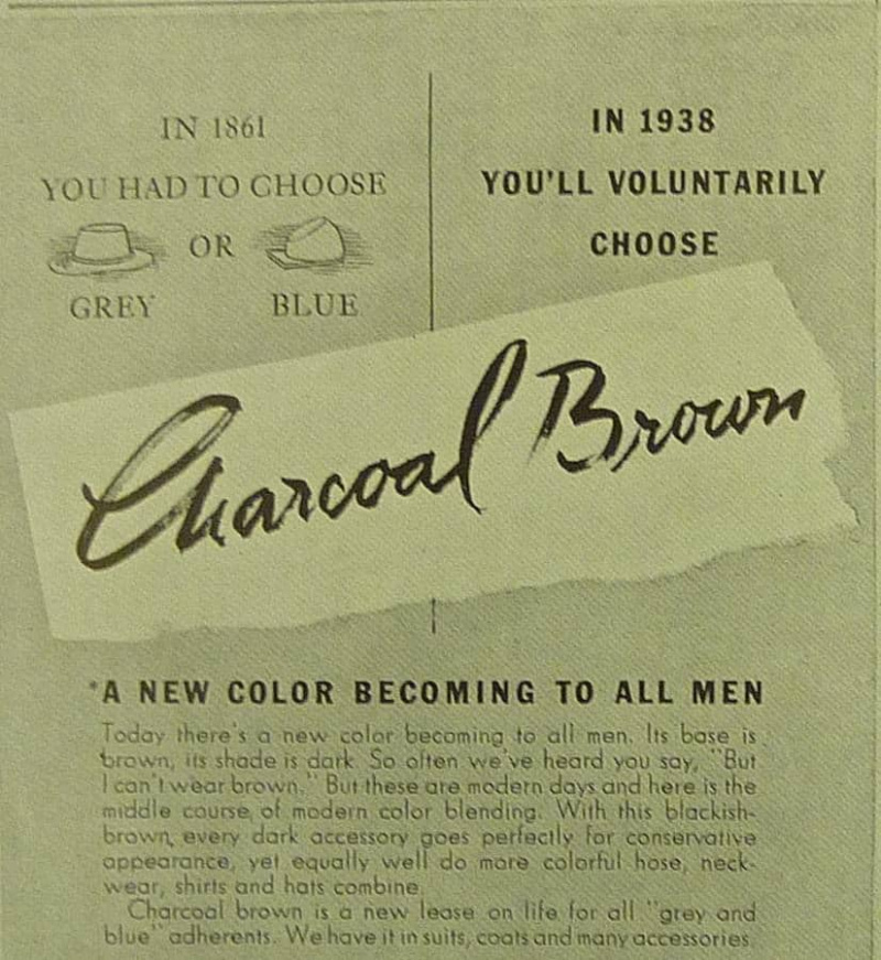 Charcoal Brown v roce 1938
