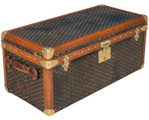 Vzácný plátěný kufr Goyard Chevron z počátku 19. století.