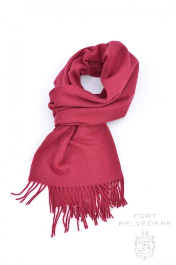 Čistý kašmírový šátek v jednobarevné červené - Fort Belvedere
