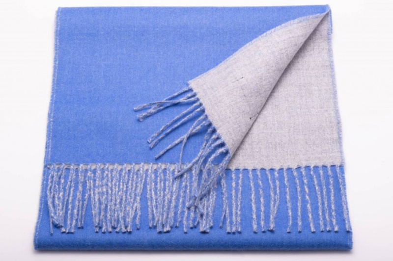 Oboustranný šátek z alpaky ve světle modré a světle šedé - Fort Belvedere