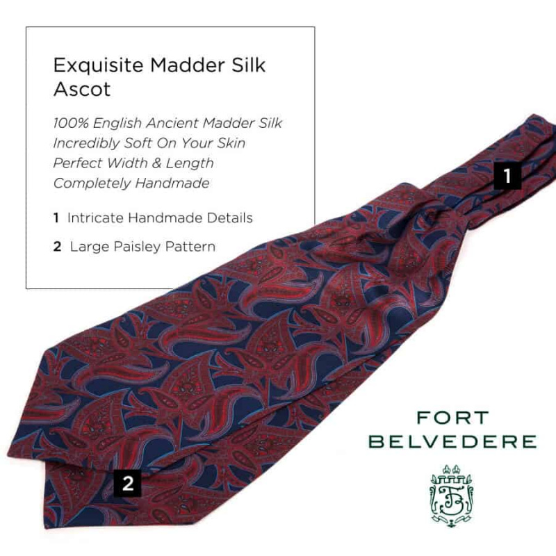 Kvalitní měkký hedvábný Ascot z Fort Belvedere