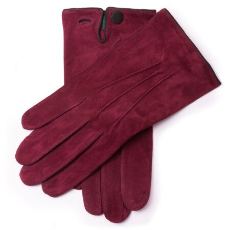 Мушке рукавице од бордо црвене коже без подставе са дугмићима Форт Белведере