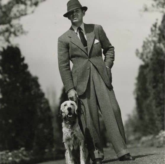 Clark Gable yllään korkeat housut