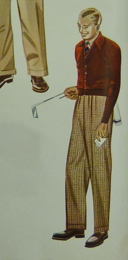 Бургундски кардиган за голф 1938